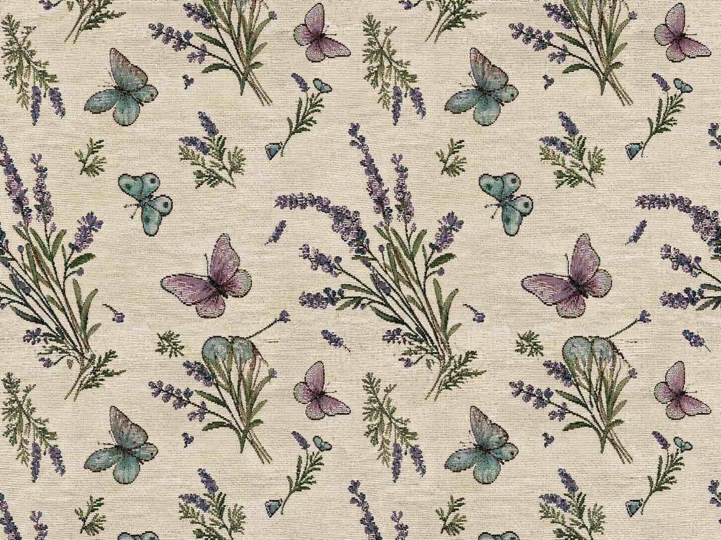 Dekostoff 87380 – Lavendel & Schmetterlinge Meterware – günstig im Heineking Outlet