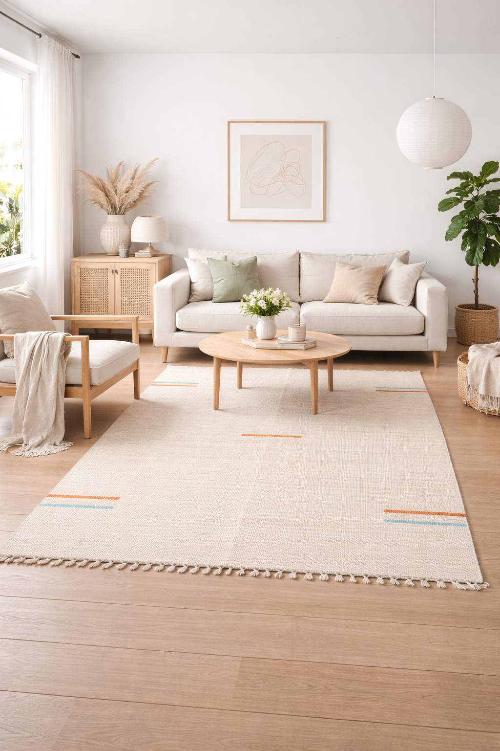 Handgeknüpfter Orientteppich im Wohnzimmer