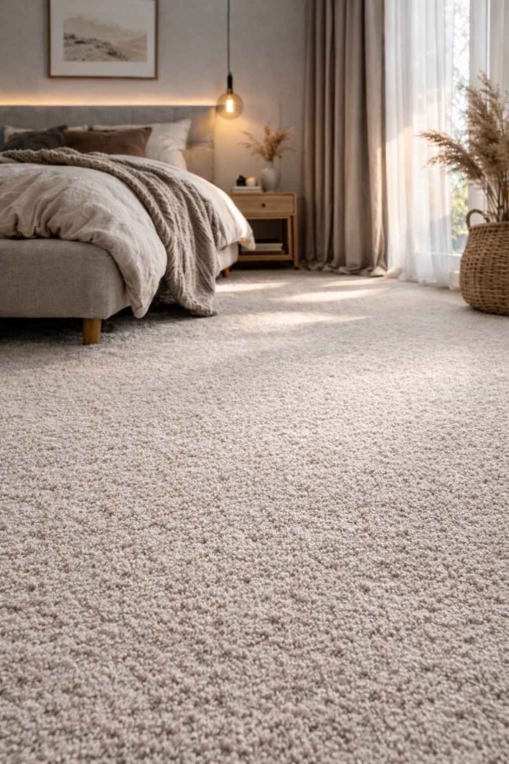 Teppichboden in einem modernen Schlafzimmer