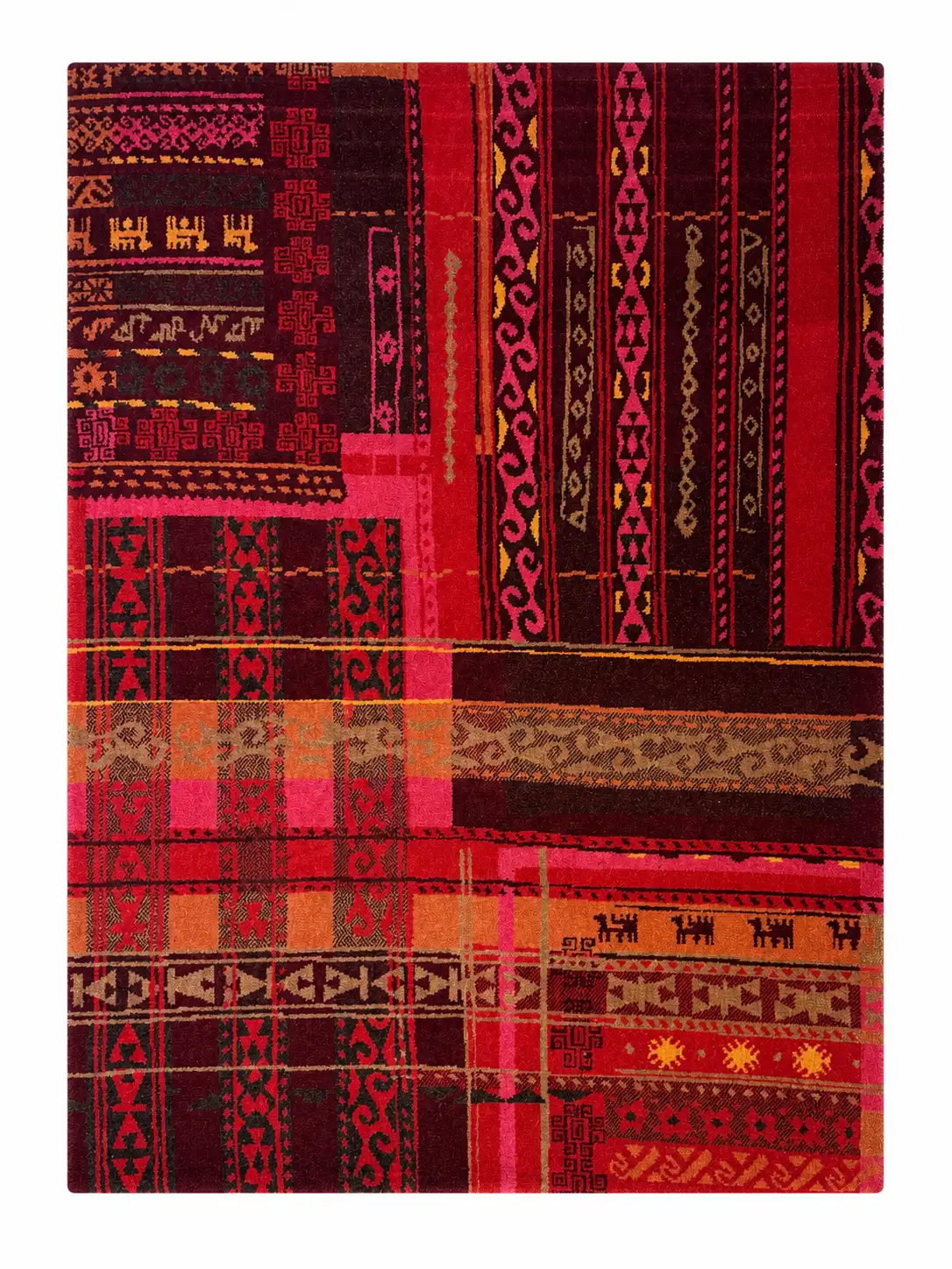 Teppich Fusion – Rot Patchwork – günstig im Heineking Outlet